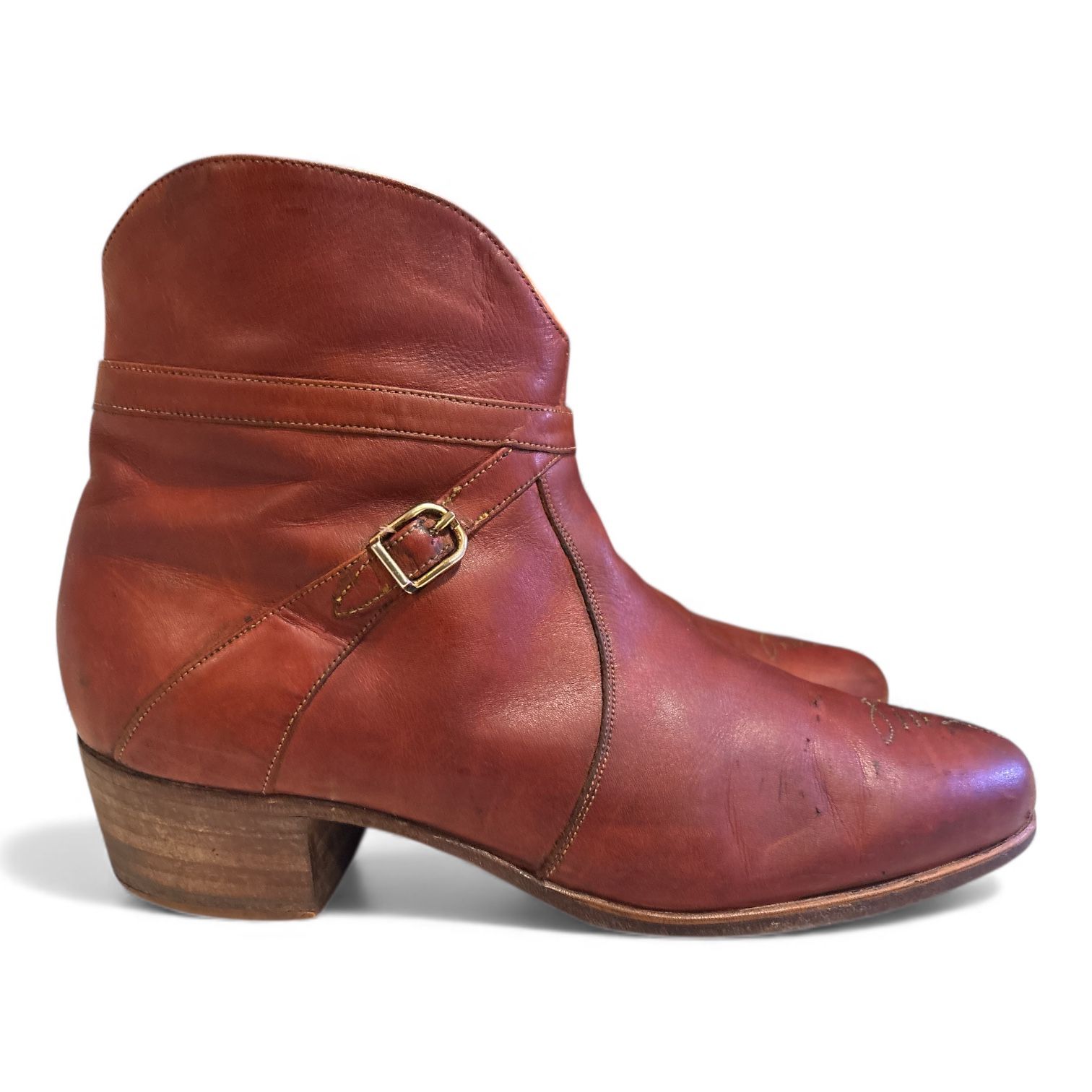 Vintage Florsheim Imperial Men’s Leather Ankle Boots, Brown Men’s – Size 9.5D