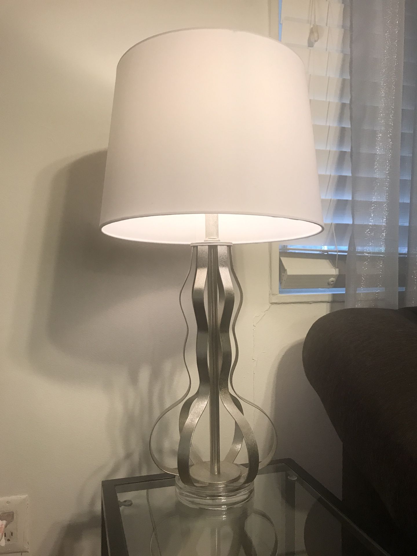 Modern table lamps 2 for $50/ white/silver/ shabby chic