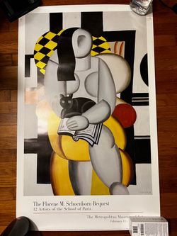 Vintage 1997 Fernand Leger "Woman With A Cat" Poster - Metropolitan Museum of Art