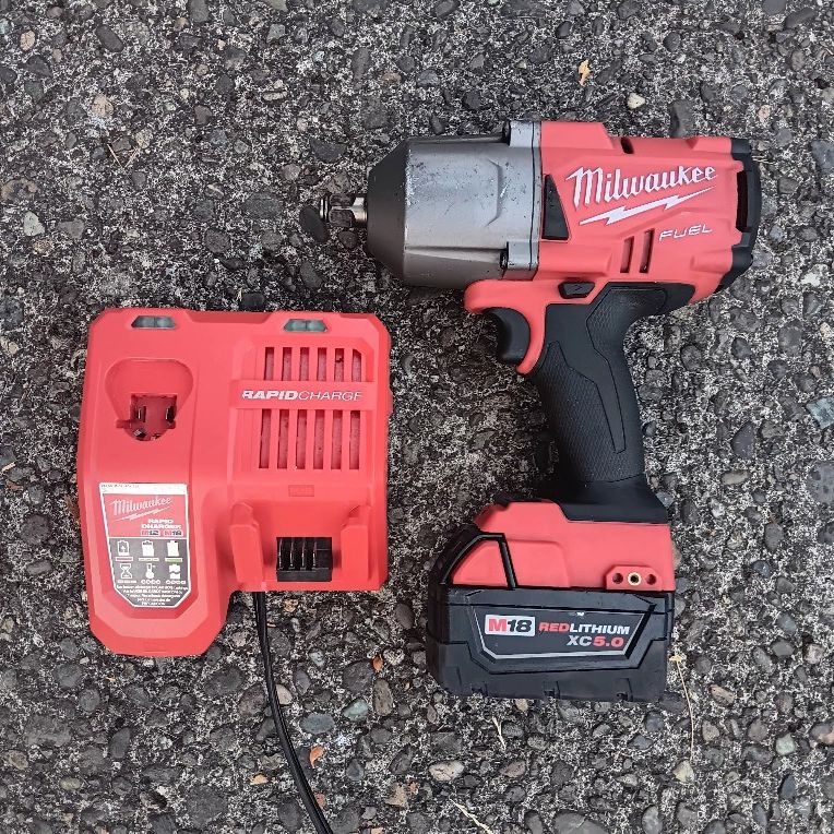 Milwaukee 2667-20 M18 Fuel 1/2in. Friction Ring Hi Impact Wrench Excellent Condition 5.0 & Rapid Charger. For Pick Up Fremont. No Low Ball/Trades