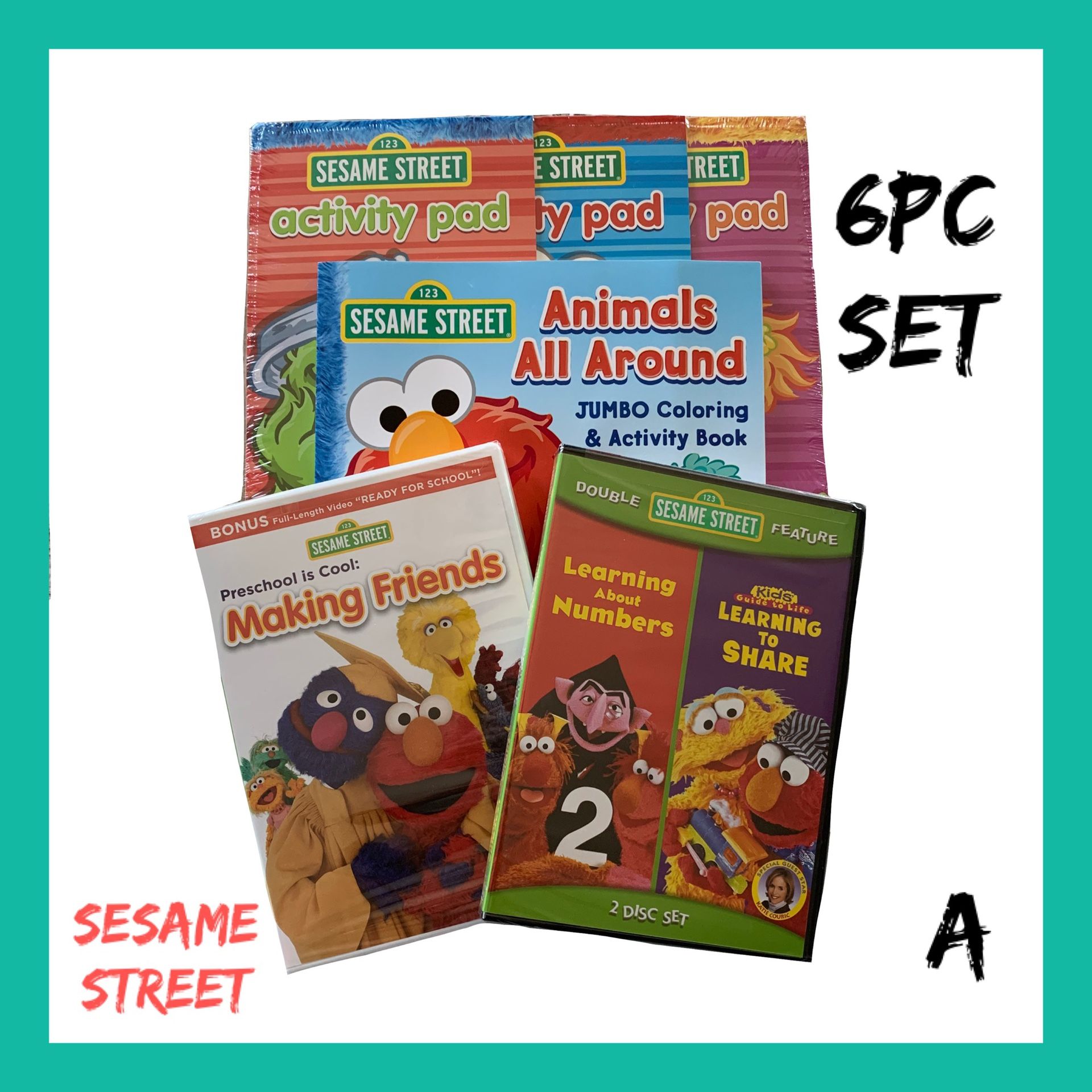 NWT Sesame Street 6pc Gift Set A
