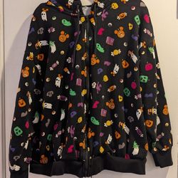 Disney Parks Halloween 2022 MICKEY Treats Ghost Zip Up Hooded Jacket - XLarge