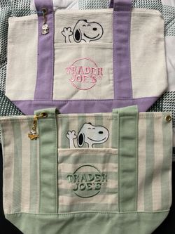 Trader joe's custom bags( drawing, holes for keychain and bag clips included)