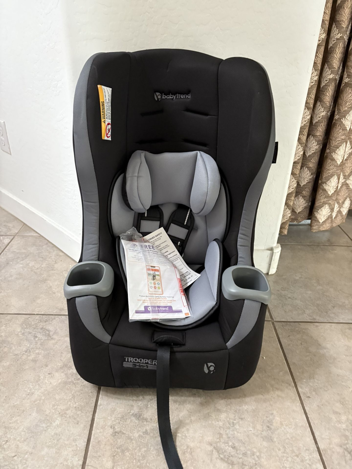 Baby Trend Trooper™ Slim 3-in-1 Convertible Car Seat, Dash Black