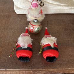 Vintage Santa ornaments
