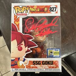 Funko Pop! Dragon Ball Super SSG Goku 2020 SDCC Autographed PSA Certified