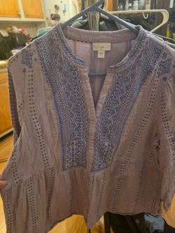 J.Jill Embroidered Boho Blouse Size L