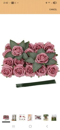 Box of 20 dusty pink artificial roses 2.5 inches