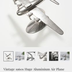 Vintage 1960s Huge Aluminium Air Plane Model