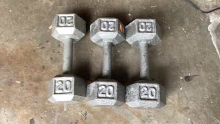 3 20 pound dumbbells weights workout Olympic