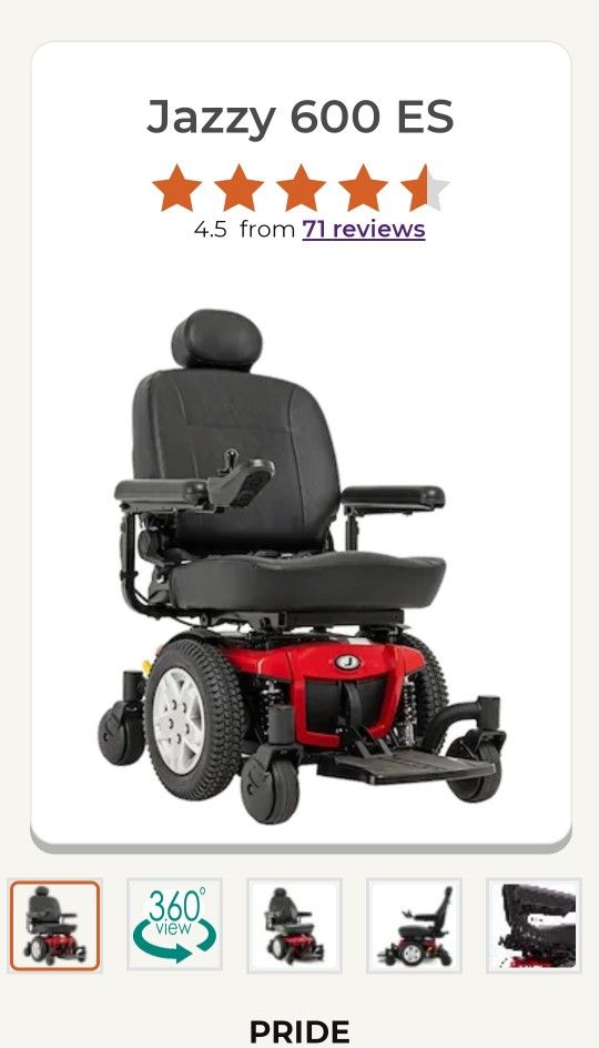 Pride Jazzy 600 Es $1,100 6mths Old