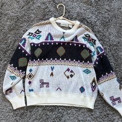  Indian Sweater Pullover 80s Wool Blend