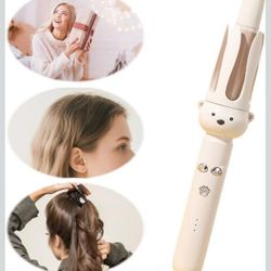 Fully Automatic Curling Stick for Women, Lazy Curling Tool Hands-Free Electric Curling Iron, 28mm Large Barrel Curling Wand for Long Hair, Portable Tr