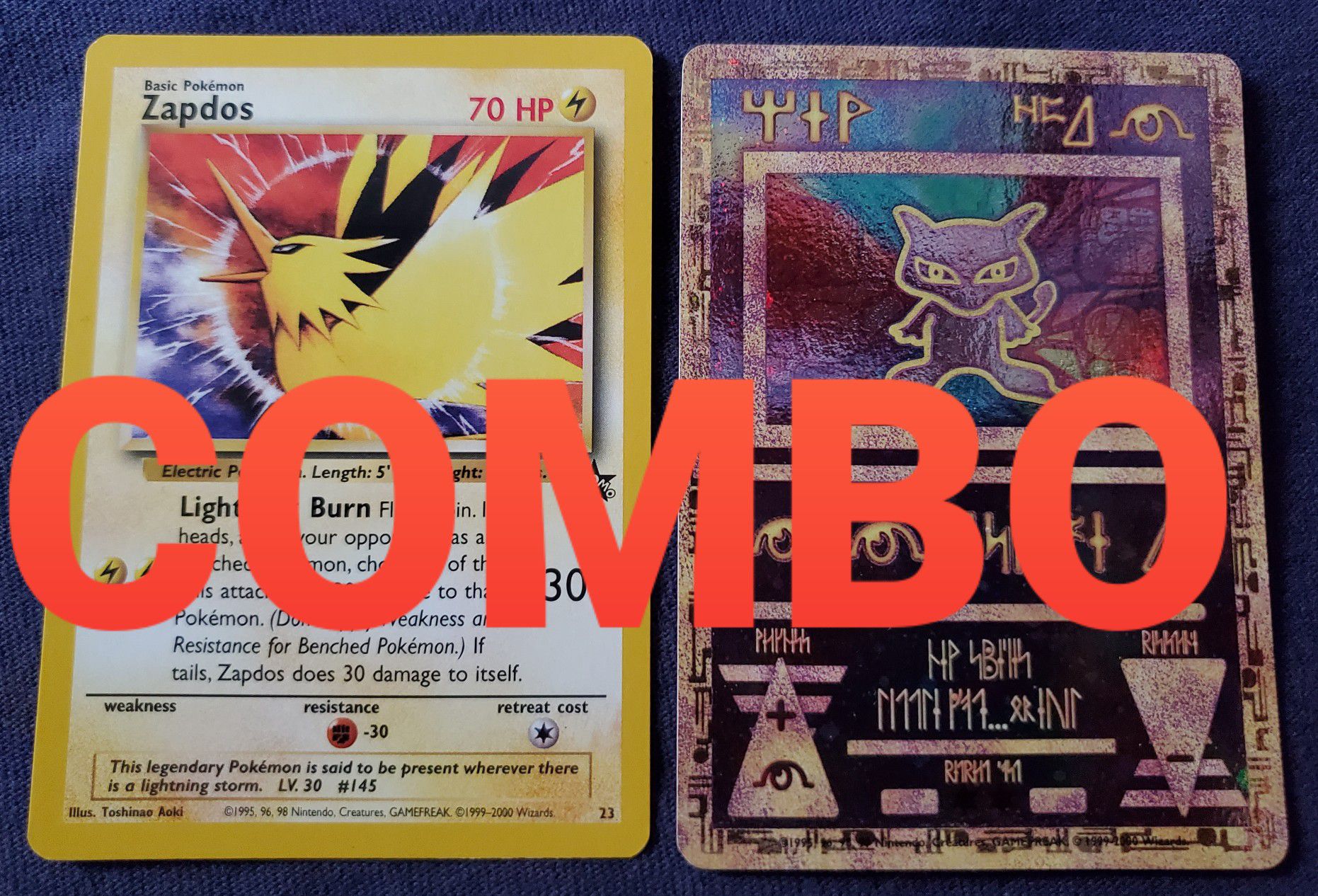 COMBO - Pokemon Promo Cards - Ancient Mew Holo and Legendary Bird Zapdos