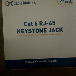 Cat6 RJ-45 Keystone Jack 25 Pack (Black)