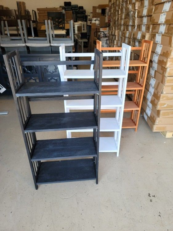 Tidy & Co Collapsible 4-Tire Wooden Rack Black
