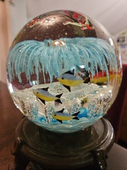 Crystal Ball Murano Style with Stand