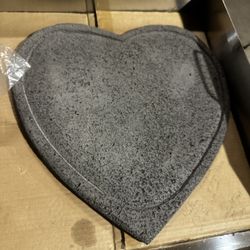Stone Heart Griddle, Comal De Piedra Negra Para El Día De San Valentín 