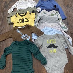 Lot Of 12 Baby Boys Shirts And Pants Size Newborn By Carters #17