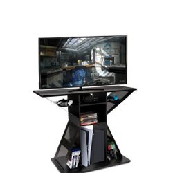 Delivery Avail Carbon Fiber Look Gaming Console Stand TV Media Stand Up To 50 Inch TV