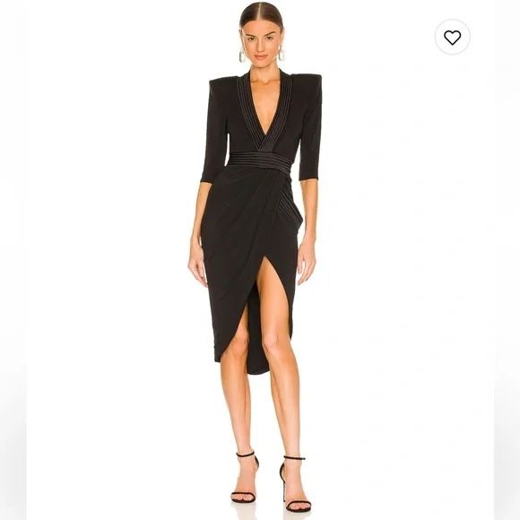 Zhivago Eve of Horus Black Wrap Dress Cocktail Party Wedding sz 4