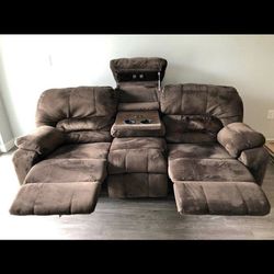 Small Love Seat Couch Brown 