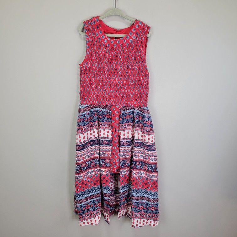 Speechless Kids Smocked Top Sleeveless Patriotic Romper Dress Size 7