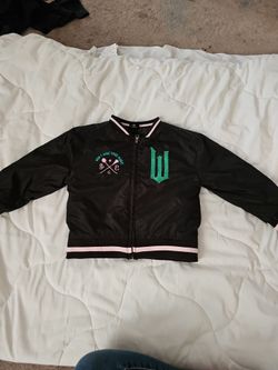 Girls Black Wicked Bomber Zip Up Jacket Size XS 4/5