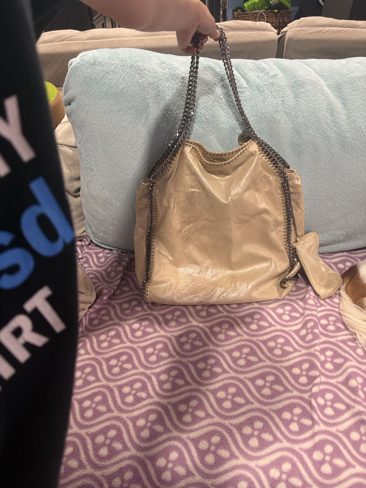 Stella McCartney Falabella Gold w Silver Chains Tote Bag