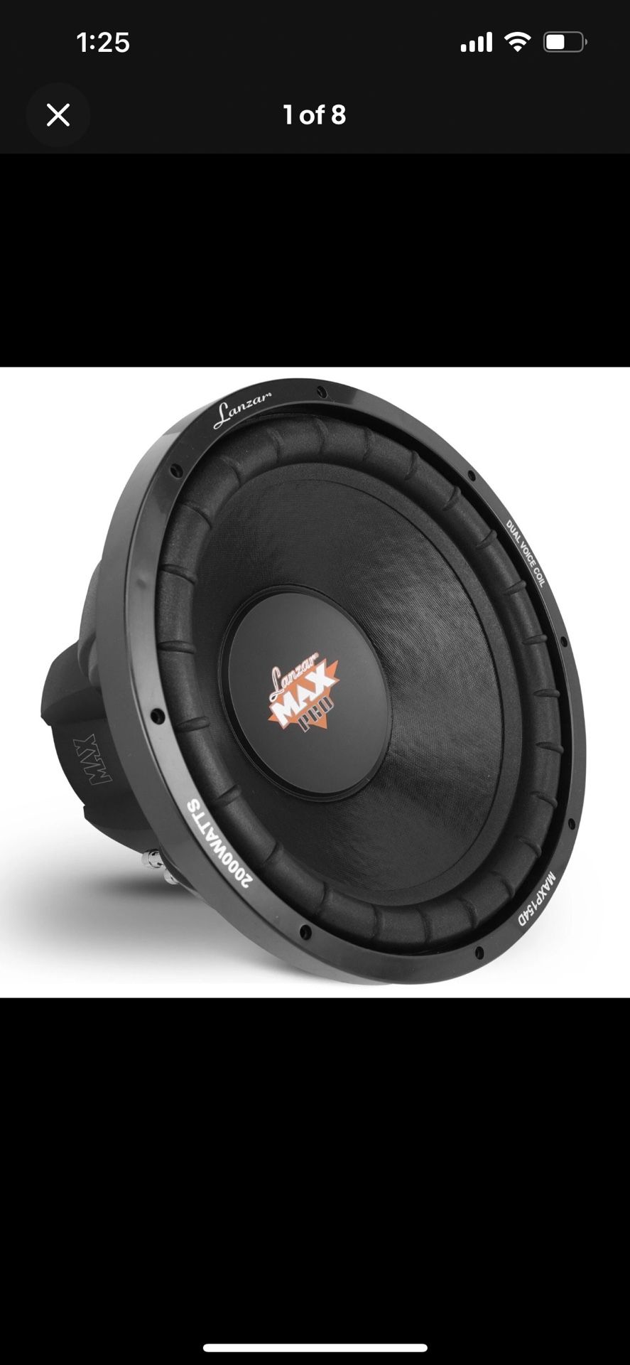 Lanzar Max Pro 15'' 2000W Dual 4 Ohm Subwoofer Enclosure - Black MAXP154D