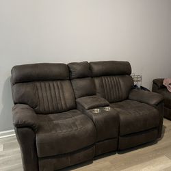 Brown Leather Couch