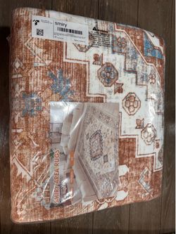 Smiry Boho Area Rug/white,light brown and blue/5’x7’
