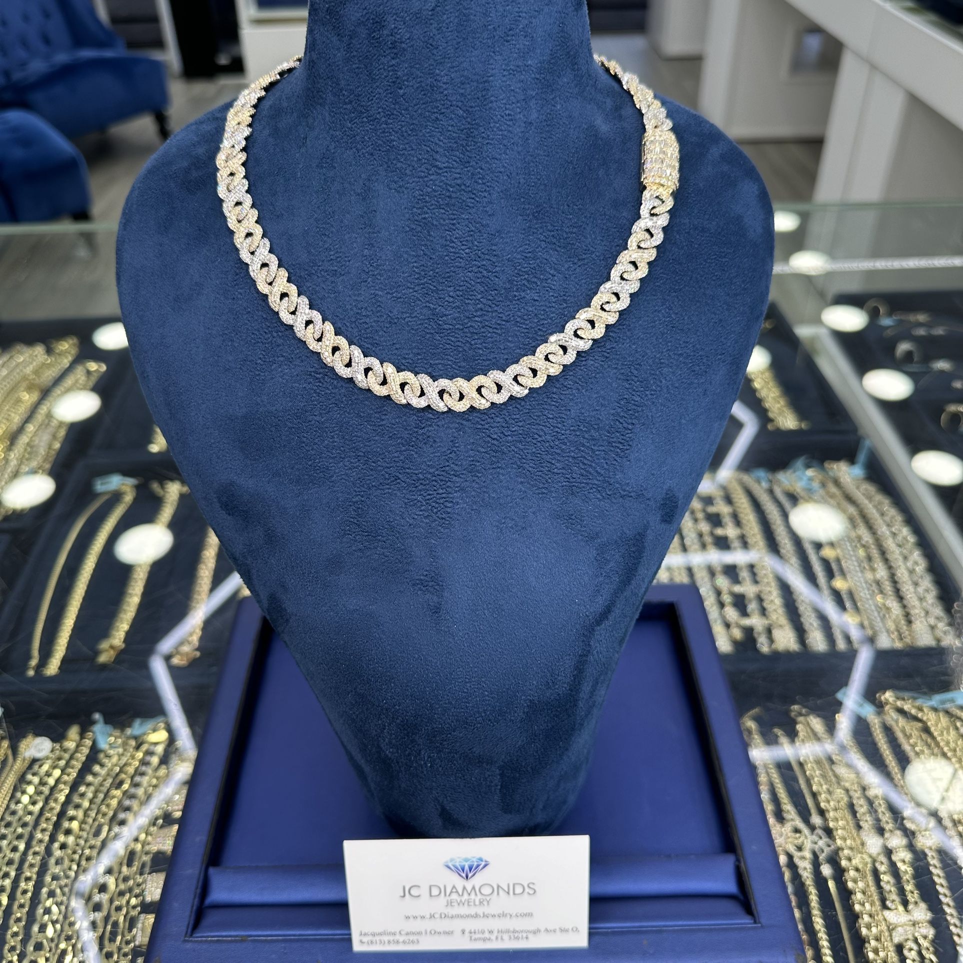 Chain Infinity Diamonds 10k Gold 10mm By 20 Inch