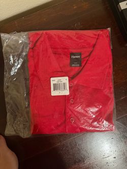 Men’s Hanes Deep Red Polo Size Large NWT