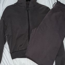 Skims Outdoor Fleece Zip Up & Jogger (Set) Medium