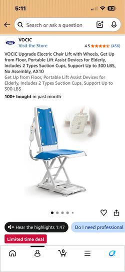 VOCIC Upgrade electric chair, portable lift assist