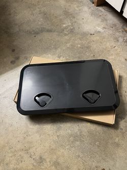 24"x14" ABS Boat Deck Access Hatch with Lid, Black