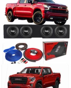 SILVERADO OR SIERRA 2019-2026 crew cabs FULL BASS PACKAGE INSTALLED