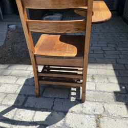 Original Boston Elementary School Oak Chair 