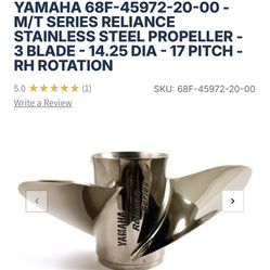 Pair Yamaha Reliance Series 14 1/4 X 17 for 150-300HP