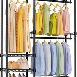 VIPEK V2i Garment Rack for Hanging Clothes, Portable Closet Heavy Duty Metal Clothing Rack with Adjustable Shelves & Hanging Rods, Freestanding Sturdy
