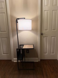 Floor Lamp with Built-In Side Table
