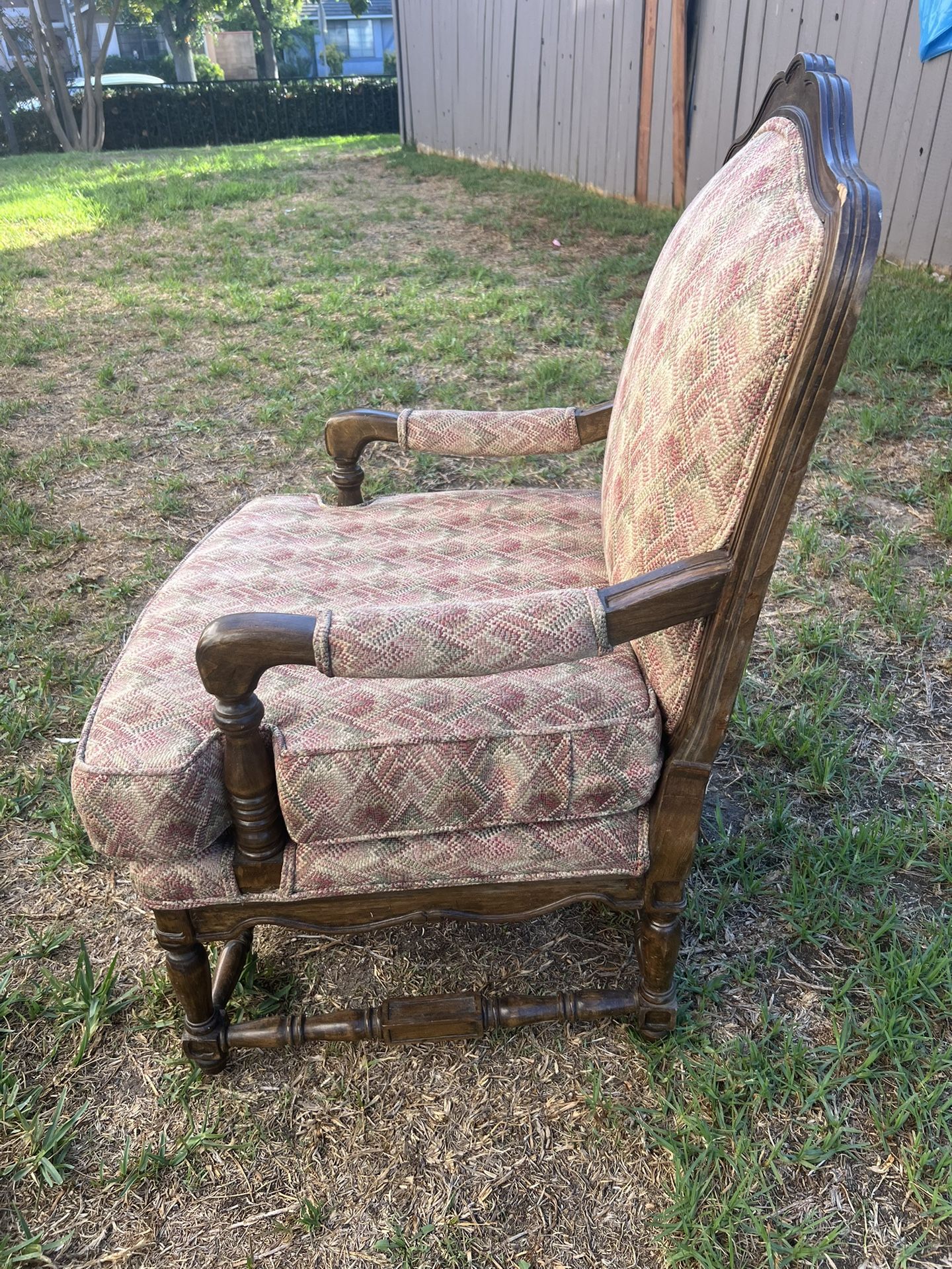 Vintage Wood Accent Chair