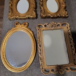 Vintage Italian Small Resin Dresser Mirror Vanity Tray