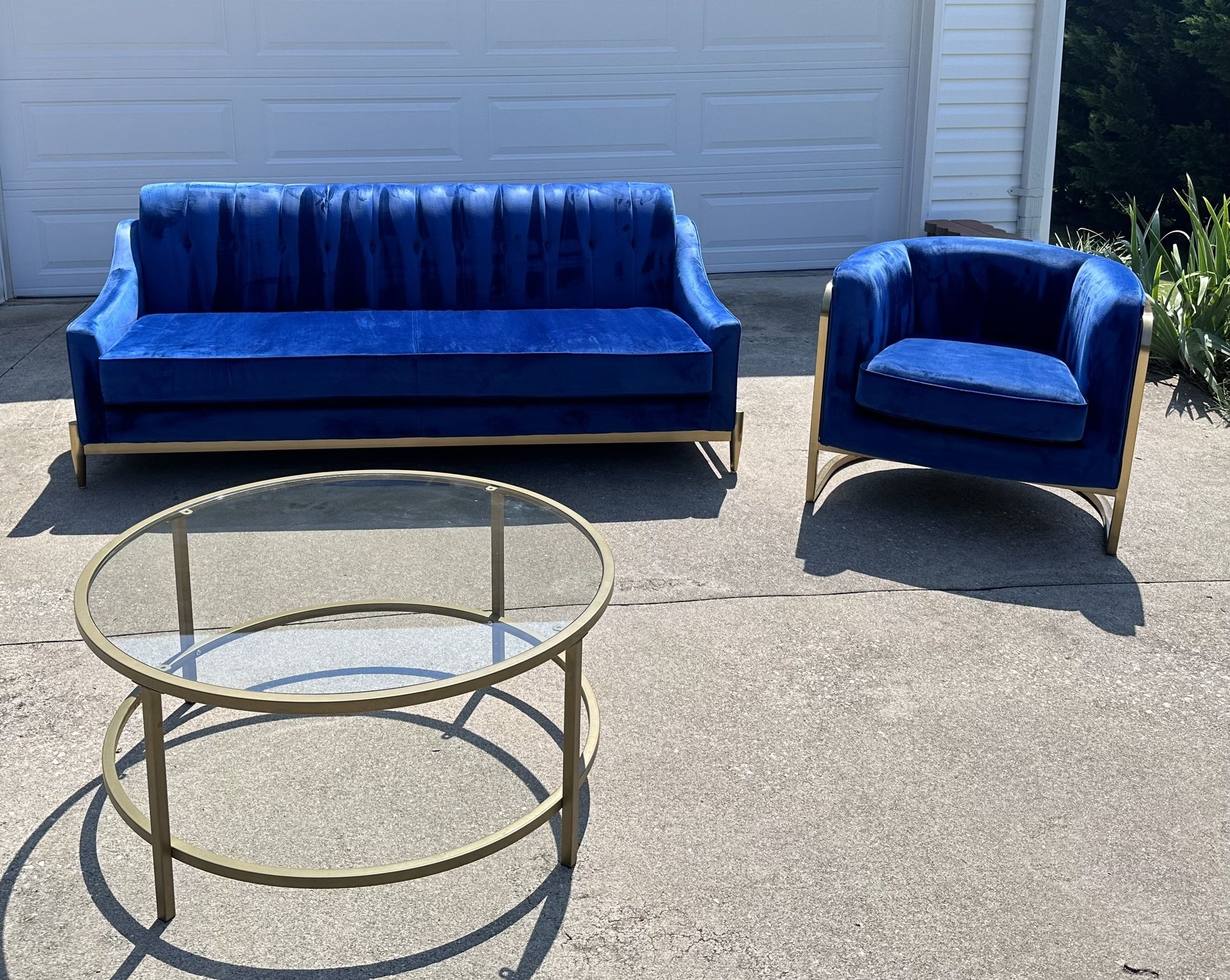 Dark Blue Velvet Living Room Set for Sale in Taylors, SC OfferUp