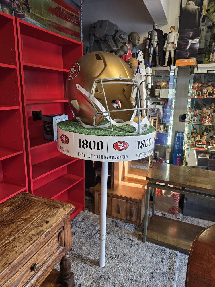 Promotional Display Large Full-Size Replica San Francisco 49ers Football Helmet with Tripod STAND 