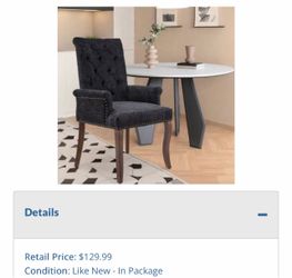 Black Tufted Upholstered Dining Chair
