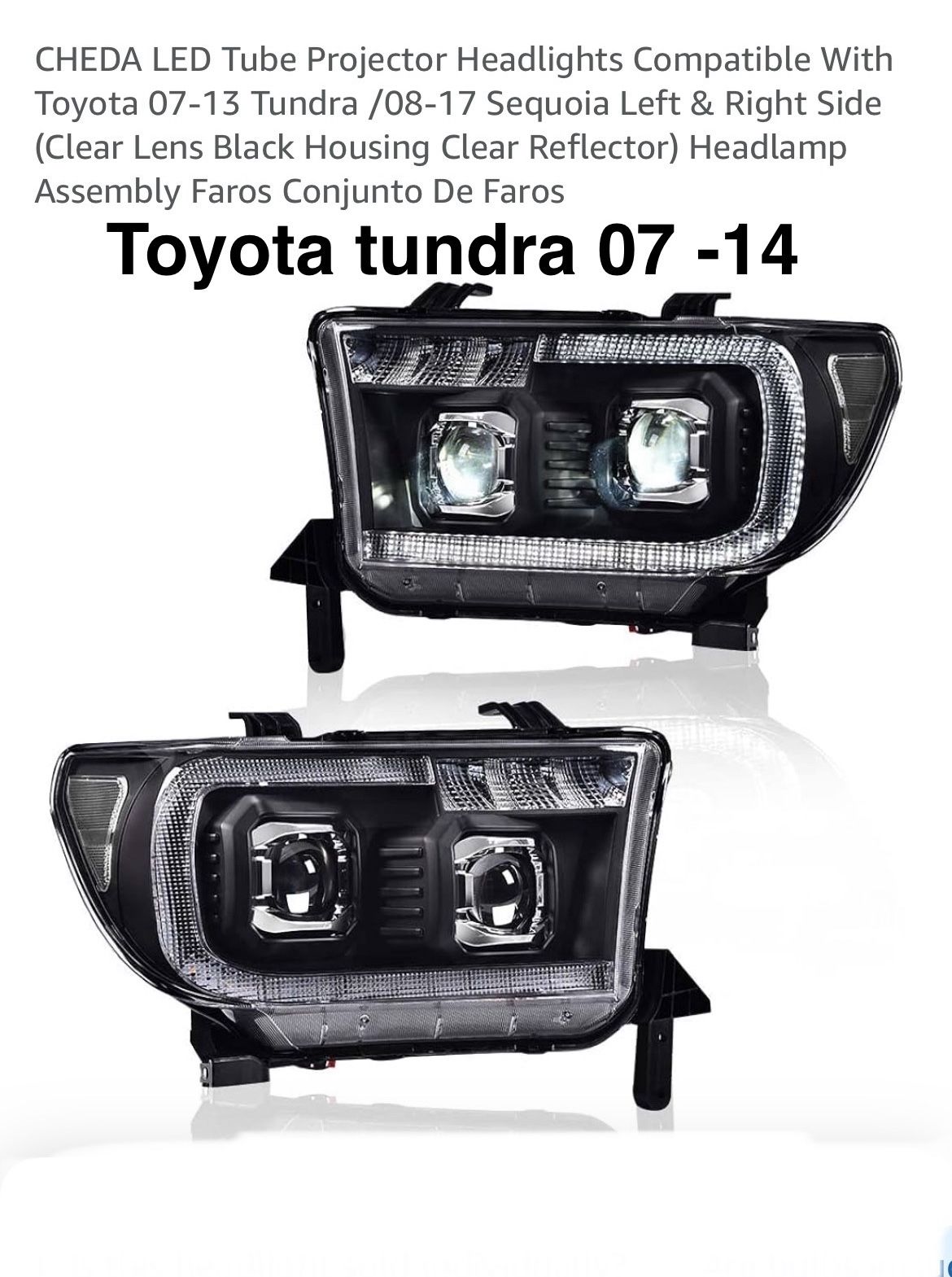Black Headlight Projectors With Sequential Turn Signals DRL Lights