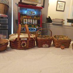 9 Longborger Small Baskets From 1987 To 2009,$200 Or Best Offer?