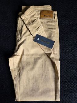WULFUL Men's Slim Fit Skinny Stretch Jeans Khaki New with Tags